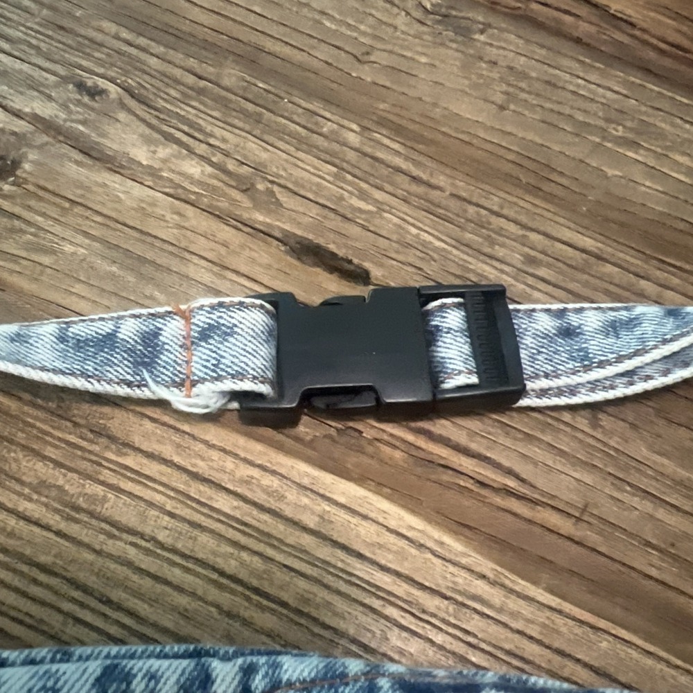 VTG SHANE Denim Fanny Pack Waist Bag Blue Dual Pocket Adjustabl Strap EUC TAIWAN - Picture 4 of 8